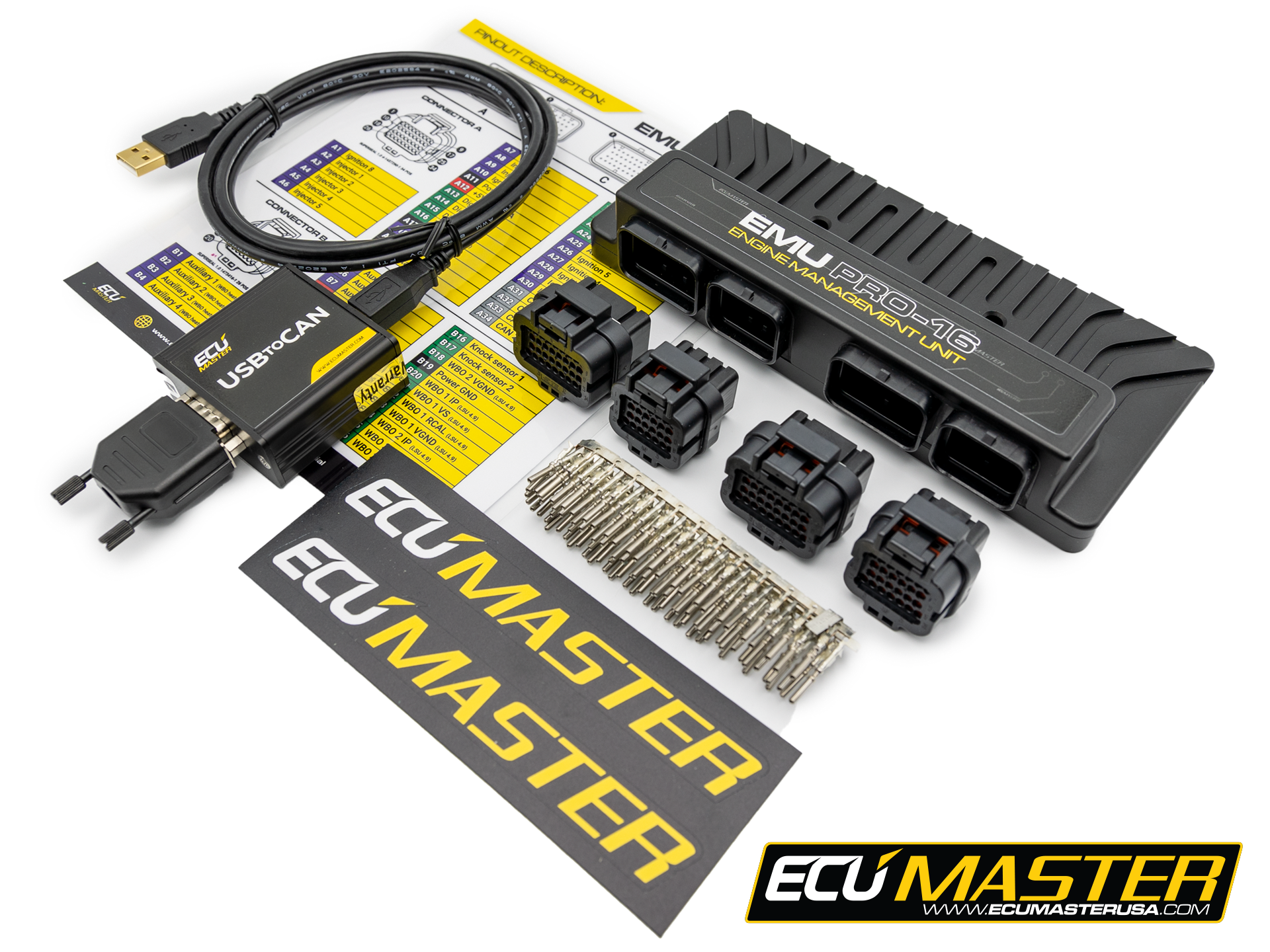 EMU PRO-16 w/Connectors & USB to CAN